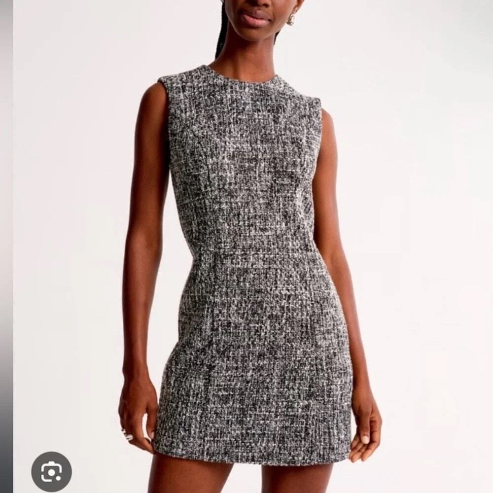NWOT Abercrombie Tweed High-Neck Mini Dress